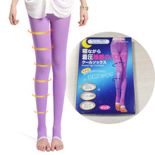 厂家批发680D压力睡眠裤塑形弹力强压美腿袜裤夜间瘦腿袜裤女日本
