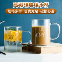 miniso名创优品玻璃杯女生耐高温水杯高颜值带吸管杯子便携随行杯