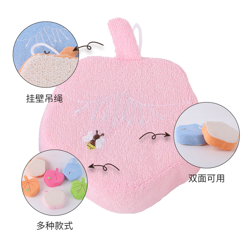 Factory Sales Fruit Shape Baby Wash Cloth Soft Skin-Friendly Children Bath Bath Cotton Ball Foaming Want to Rub