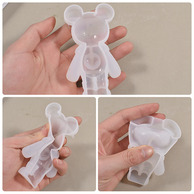 DIY Epoxy Space Rabbit Astronaut Bear Silicone Mold Resin Plaster Candle Ornaments Keychain