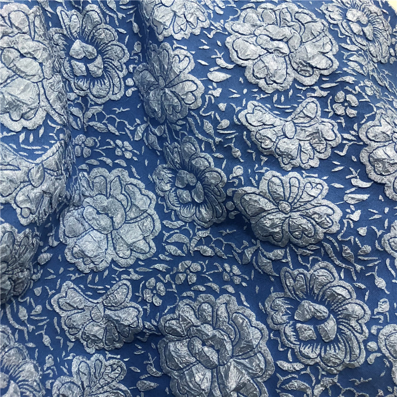秋冬梭织泡泡立体浮雕提花女装童装连衣裙外套和服汉服提花面料