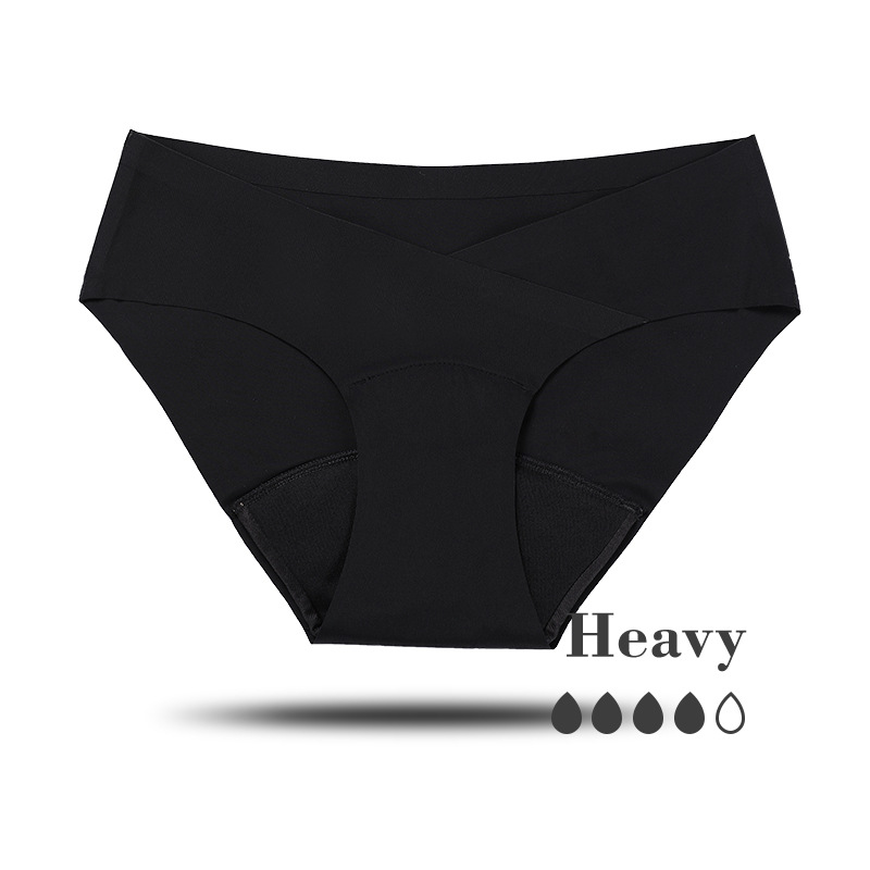 Side Leakage Prevention Physiological Underwear Women's Low Waist Pure Cotton Crotch Breathable Sanitary Panty Sanitary Napkin-Free Aunt Sanitary Panty Women's Large Size