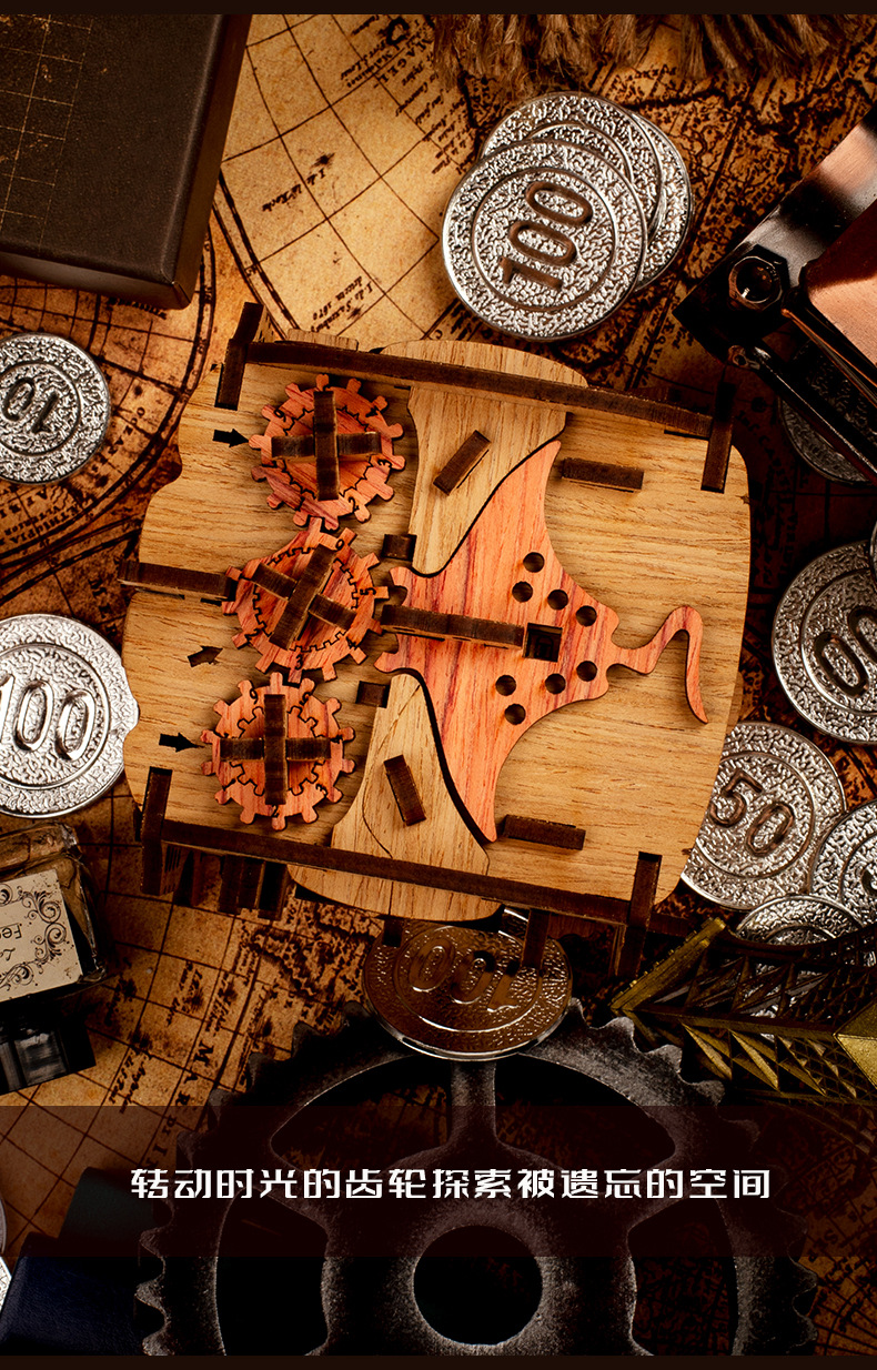 鹦鹉螺号gm同款puzzle木质高难度烧脑解密书机关盒子玩具跨境新品