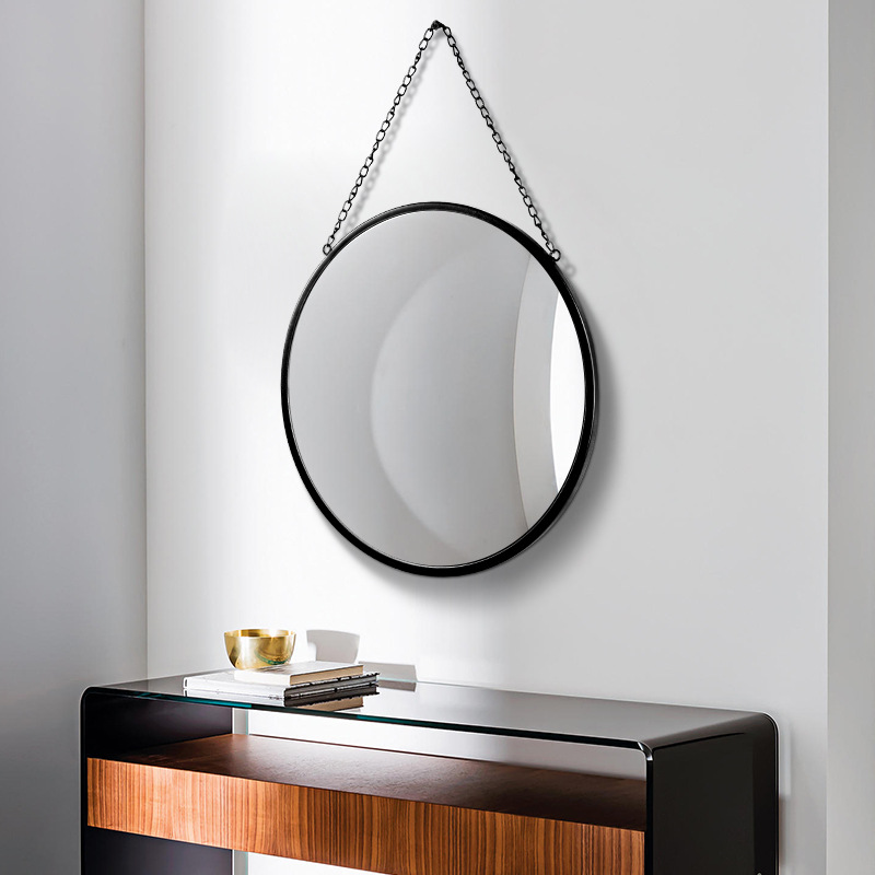 免打孔浴室镜子 卫生间贴墙梳妆镜酒店高清化妆镜壁挂小圆镜批发