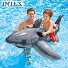 INTEX 57525 写实鲨鱼充气坐骑儿童水上充气玩具 游泳泳具PVC批发