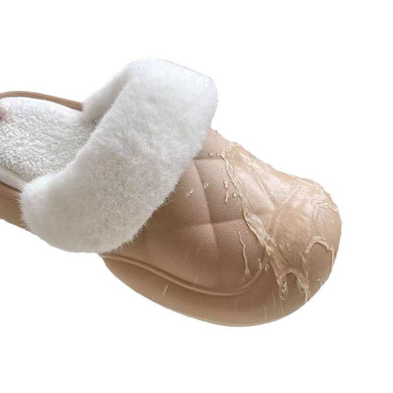 Autumn and Winter Cotton Slippers Women's Bag Heel Home Non-Slip Confinement Shoes Couple Slippers Winter Home Indoor Warm Men's Cotton Shoes