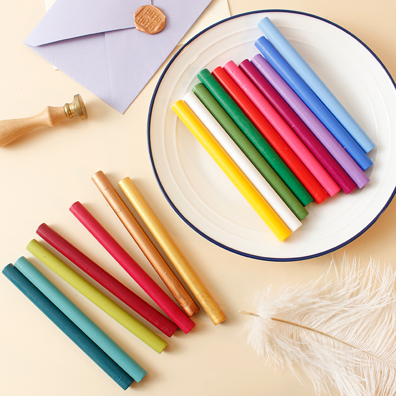 火漆蜡棒信封封口 大火漆蜡棒印章13.6*1.1cm 28色现货