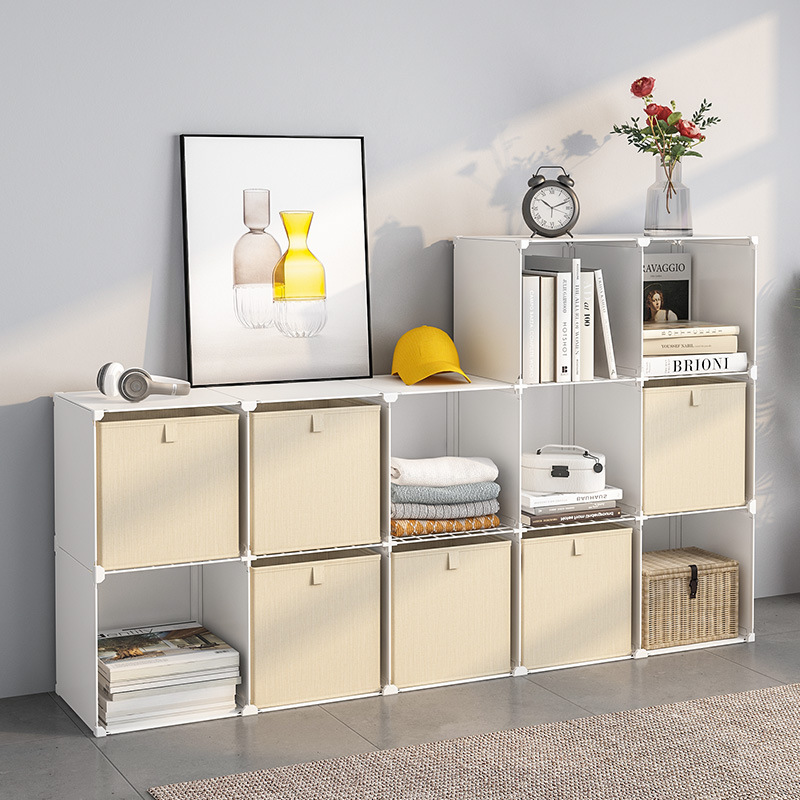 书柜置物柜立式窄储物收纳展示柜杂物柜自由组合格子柜落地小书架