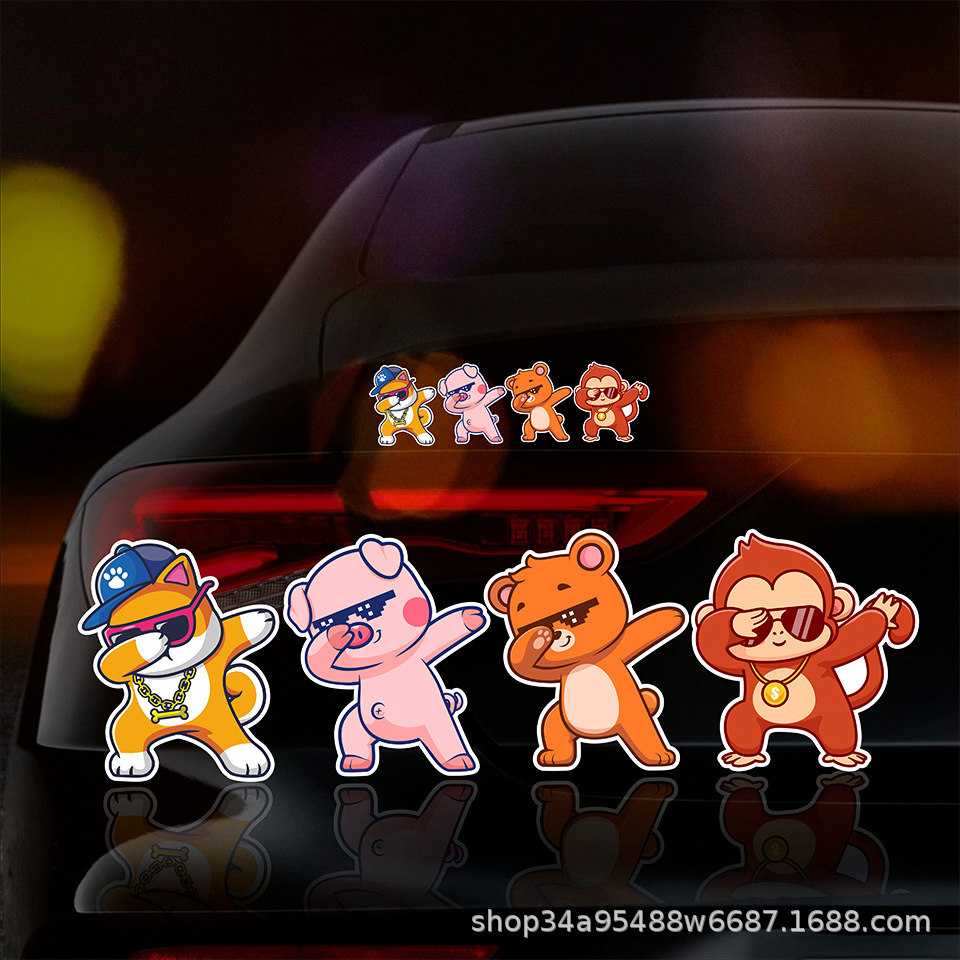 搞笑小熊贴纸车贴汽车摩托贴车尾文字卡通个性装饰贴防水防晒