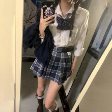 小田绫/百褶裙女jk校供感制服格裙短裙日常半身裙格子裙学生