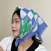 French Silk scarf Kerchief Retro solar system literature Baotou Chaopai street Cotton and hemp Collar Hip hop scarf