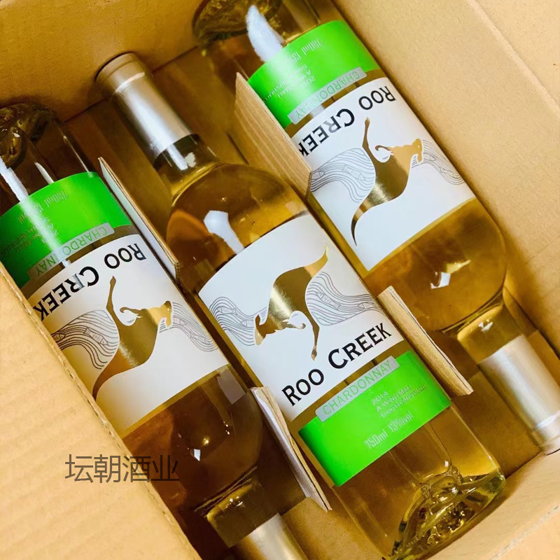澳大利亚进口红酒飞奔袋鼠多霞丽白葡萄酒13度6瓶整箱一件代发