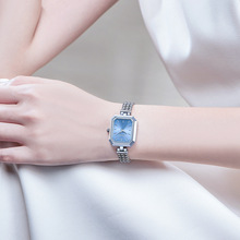 金米欧轻奢小众气质方形腕表时尚休闲女士石英表简约通勤钢带腕表