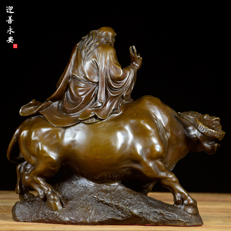 老子出关铸铜工艺品厂家直销仿古纯铜黄铜雕塑像制品摆件铸造特价