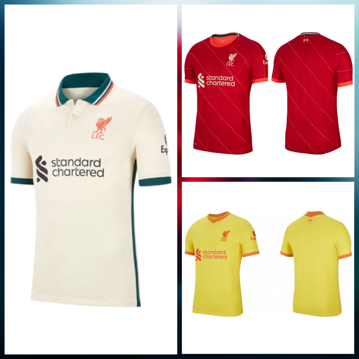 21-22款利物浦主客二客球衣成人单衣儿童足球服套装