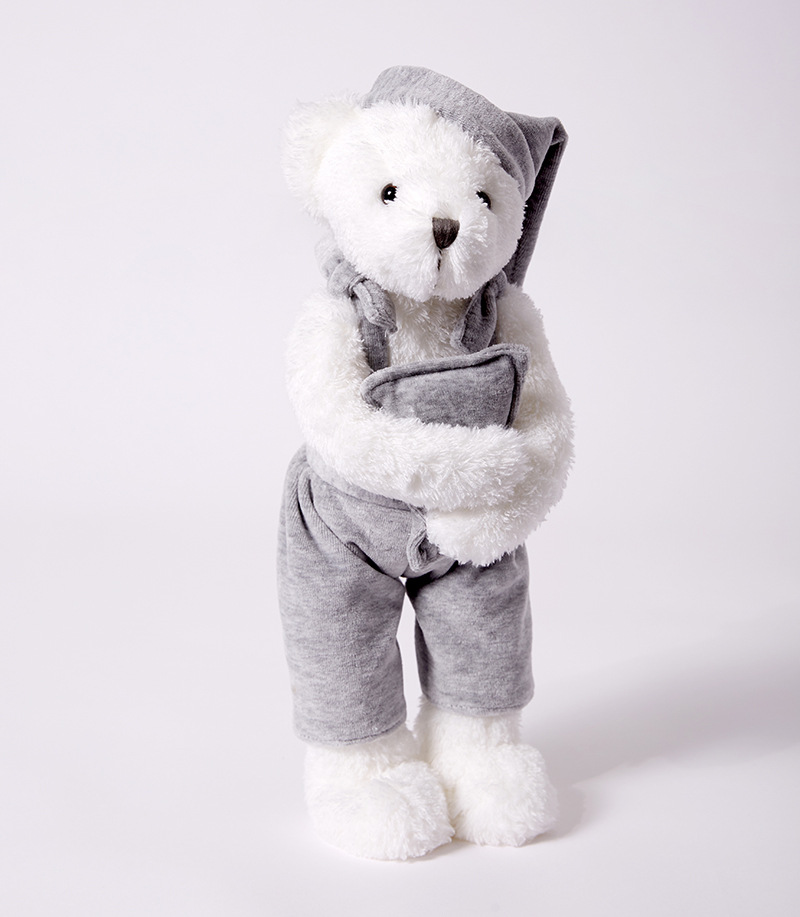 softlife新款白色睡衣熊公仔儿童陪睡毛绒玩具女友生日礼物