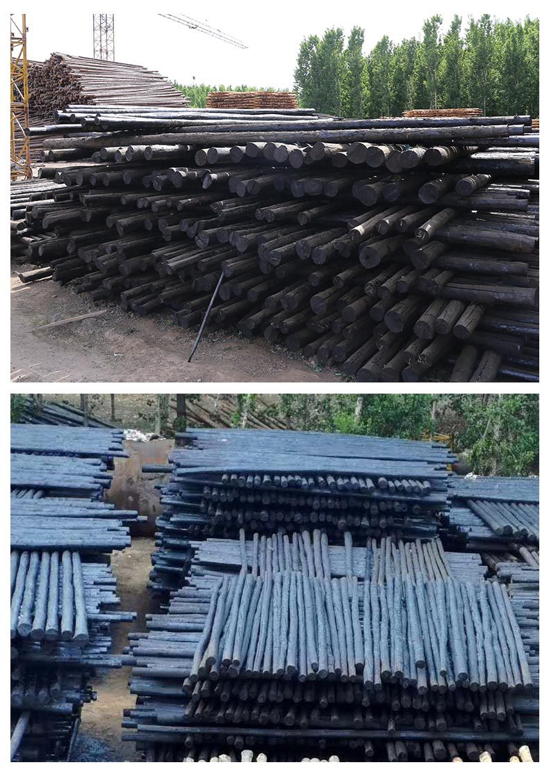 现货通信油木杆沥青黑木杆油炸杆线路铁件架空光缆用电信油木杆