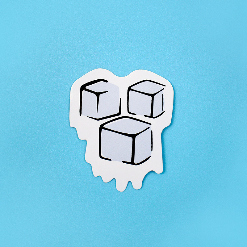 感温变色贴纸卡通图案杯面装饰不干胶贴纸温度遇冷变色贴纸