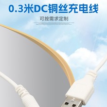 厂家批发充电线USB转DC电源线 0.3米3.5 DC圆头白色充电线