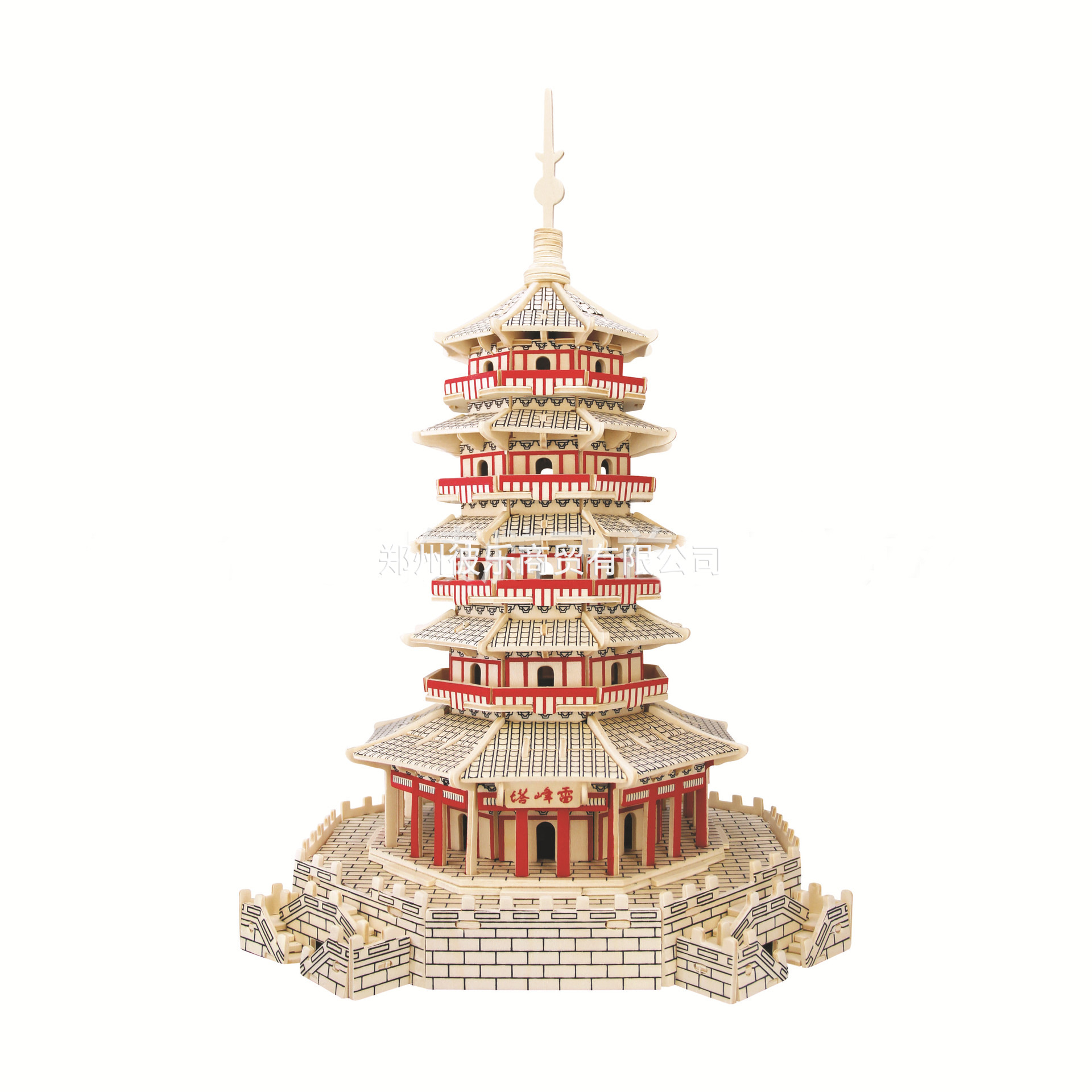 木制(雷峰塔)木质拼图拼板 3d立体智力玩具地摊景区热卖