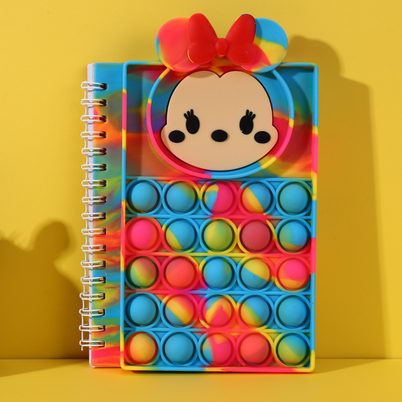 Minnie Mouse Killer Pioneer Notebook A6 Bear Nipple Bear Bubble Practice Note Silicone Student Decompression Stationery Book