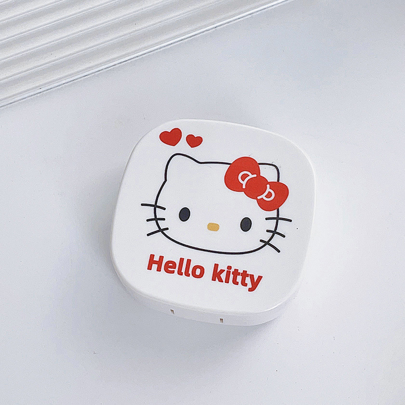 Colored Contact Lenses Case Cute Cartoon Contact Lens Case Contact Lens Case Sanrio Ins Portable Cartoon Case with Mirror