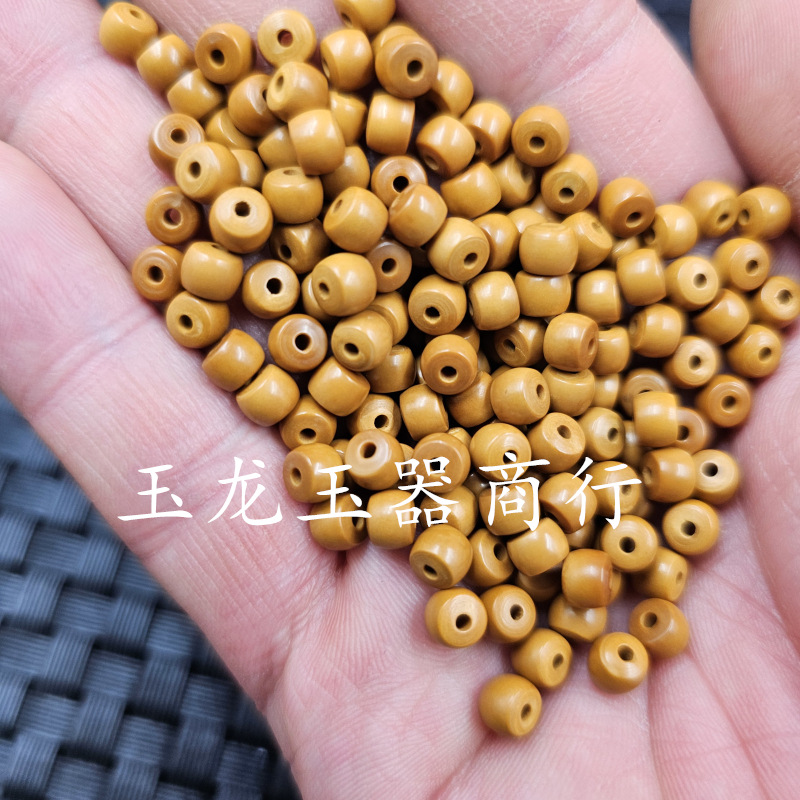 橄榄核老型珠散珠黄色木头路路通diy手链项链饰品配件手工珠子