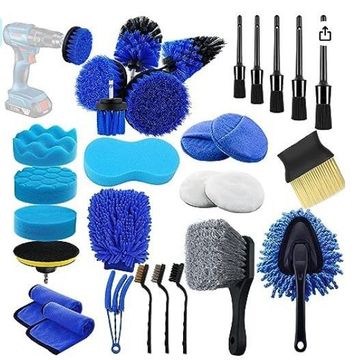 亚马逊热卖电钻刷29件套套装家居汽车清洁工具刷子洗车美容打蜡