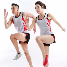 20夏季田径服套装男女训练短跑运动马拉松跑步比赛队服背心短裤