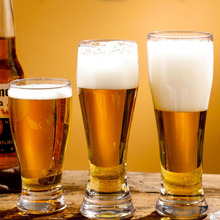 创意收腰精酿啤酒杯大容量德国小麦生啤杯个性果汁饮料杯透明玻璃