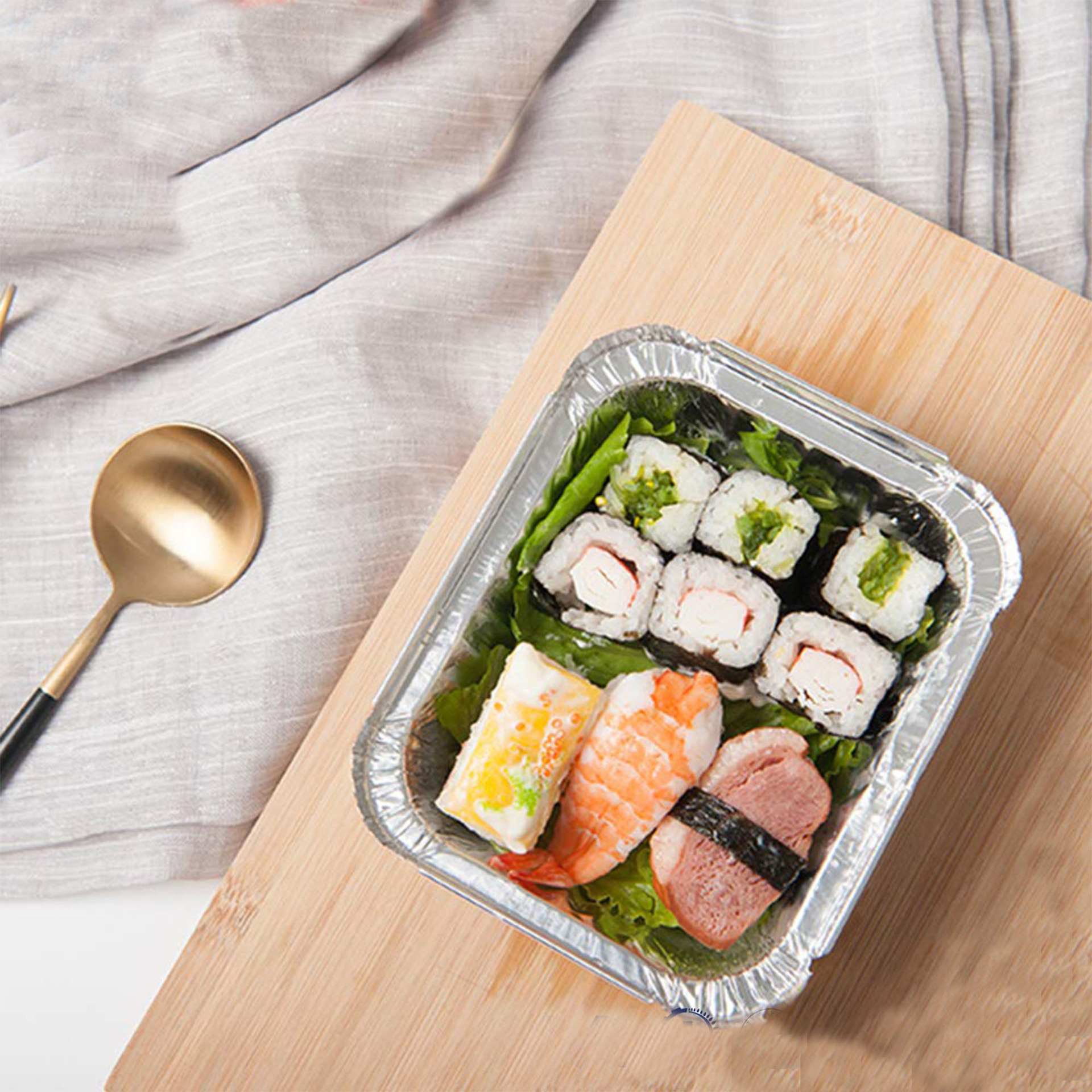 雷沃滋矩形铝箔餐盒烧烤保温锡箔碗一次性外卖打包龙虾烤鱼锡纸盘