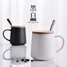 喝水杯子家用咖啡杯女茶杯个性杯子陶瓷马克杯带盖带勺子厂家直销