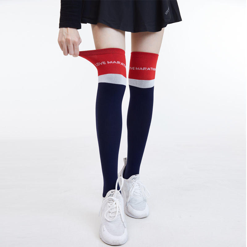 压缩袜跑步袜女专业马拉松压力长筒运动健身瑜伽袜子跨境批发代发