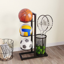 篮球收纳层架家用球架排球羽毛球拍儿童篮球架筐健身器材简易置淋