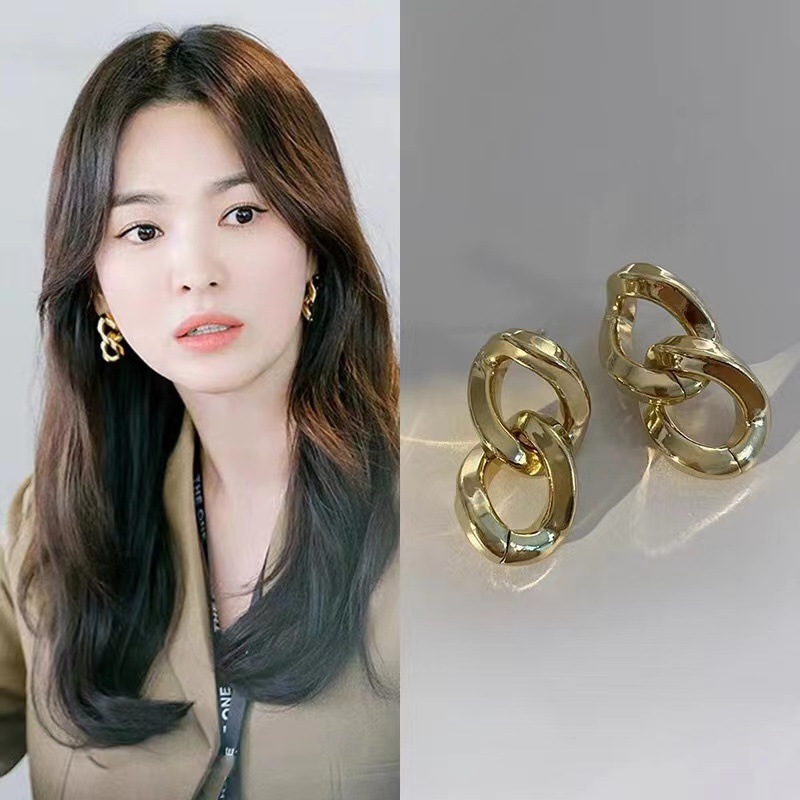 现在正在分手中乔妹宋慧乔同款扭曲麻花耳钉耳环ins极简百搭耳饰