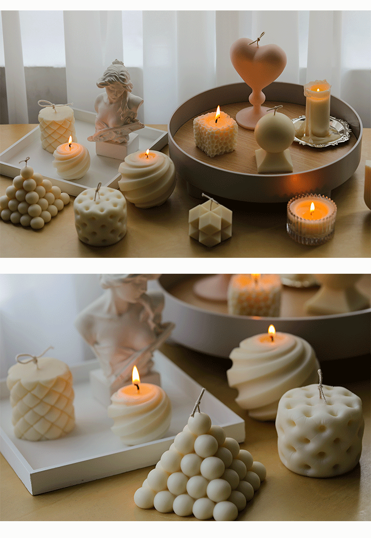亚马逊国际站分销热门款蜡烛模具创意几何形状欧美爆大爱心小圆球
