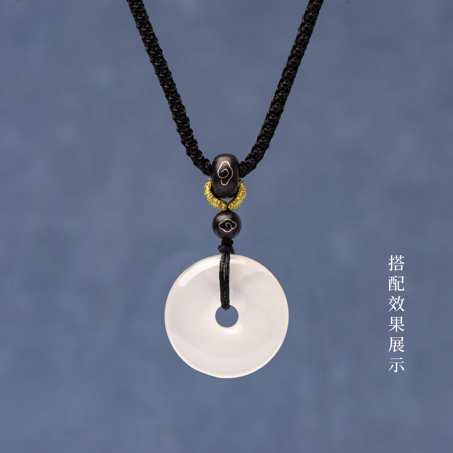 檀木银丝镶嵌项链绳玉佩挂绳玛瑙琥珀男女款饰品挂脖吊坠绳子批发