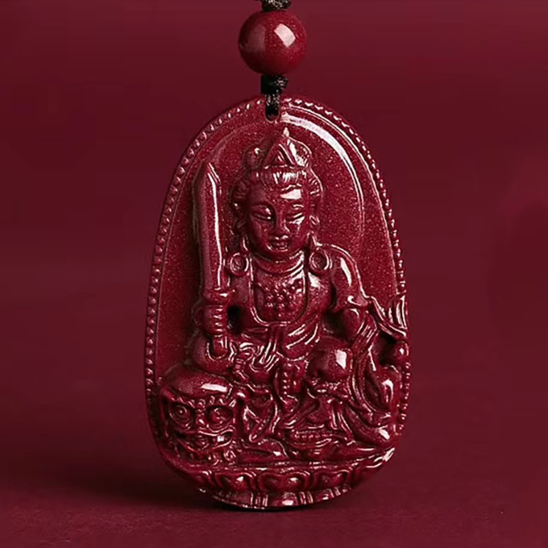 朱砂本命佛吊坠男观音大势至文殊普贤菩萨本命年挂件女-阿里巴巴