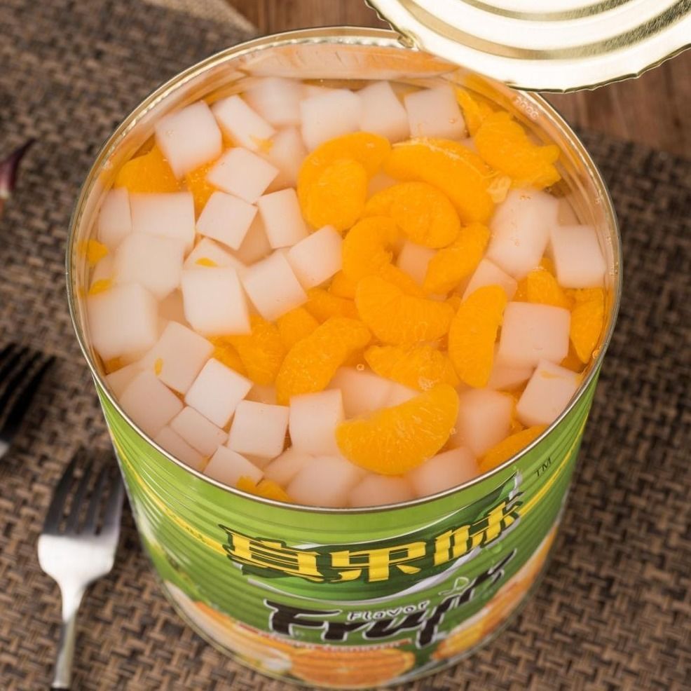 新鲜什锦罐头水果6斤大桶装3公斤水果捞混合橘子椰果水果罐头批发