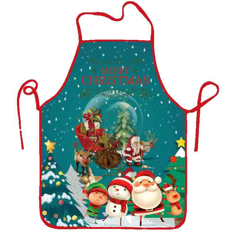 Christmas Digital Printing Apron Cross-Border E-Commerce Best-Selling Digital Printing Christmas Apron Decorations