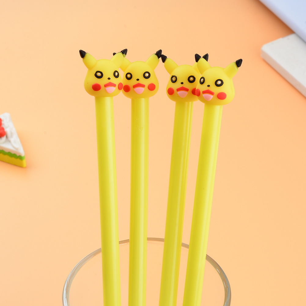 韩版创意文具 可爱皮卡丘卡通造型学生中性笔 办公签字笔水笔批发