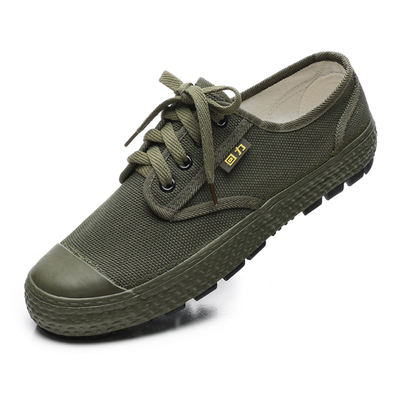回力解放鞋男春秋工地干活低帮劳保透气帆布橡胶底军训鞋耐磨布鞋