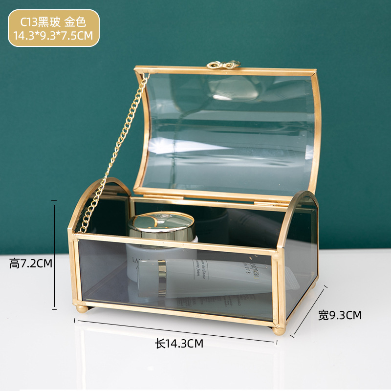 Glass Jewelry Box Ornament Storage Box