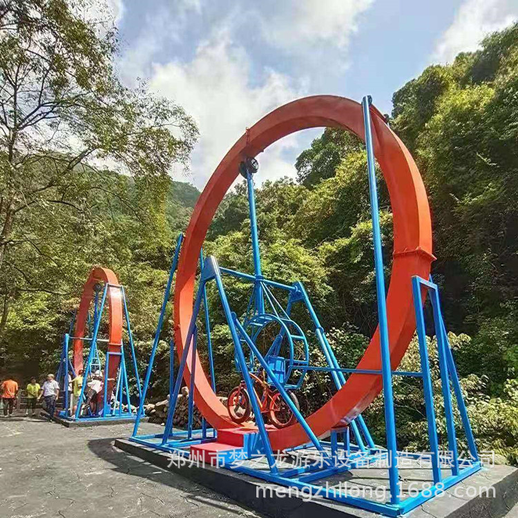 云南丽江户外网红360度动力电动旋转自行车新型无动力游乐设备