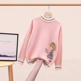 女童羊毛衫2025秋冬新款儿童毛衣外套中大童打底针织衫100%纯羊毛