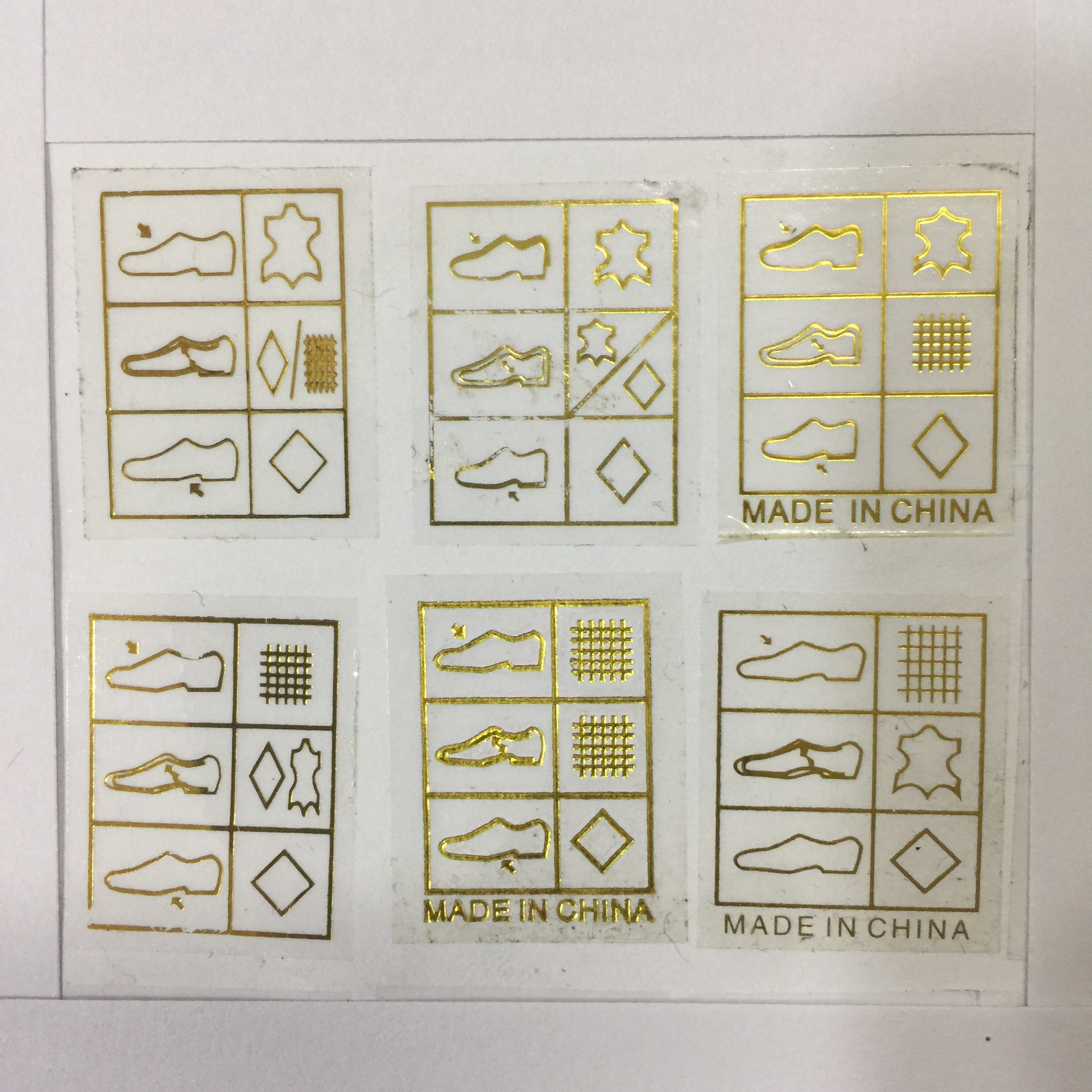 出口贴鞋子材质标 鞋子 贴纸 码数标产地标 提示标 不干胶成分标