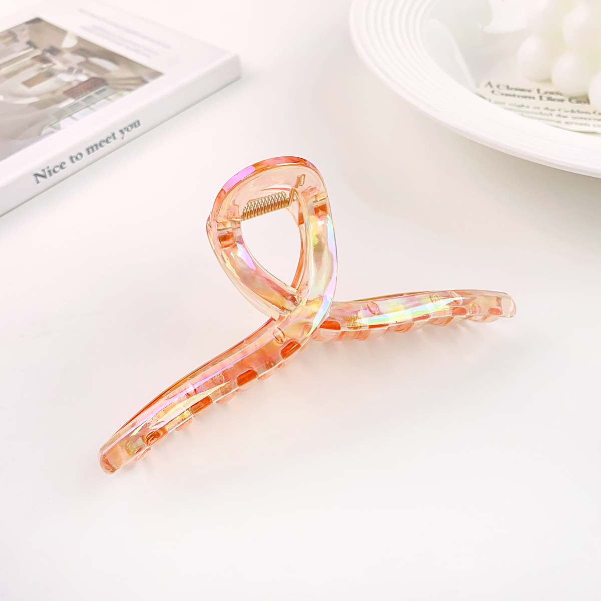 13cm超大号炫彩鲨鱼夹韩版人鱼姬发夹后脑勺发抓时尚百搭抓夹批发