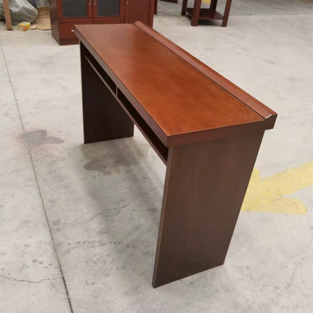 双人会议条桌培训桌实木办公桌椅组合会议室长条形洽谈