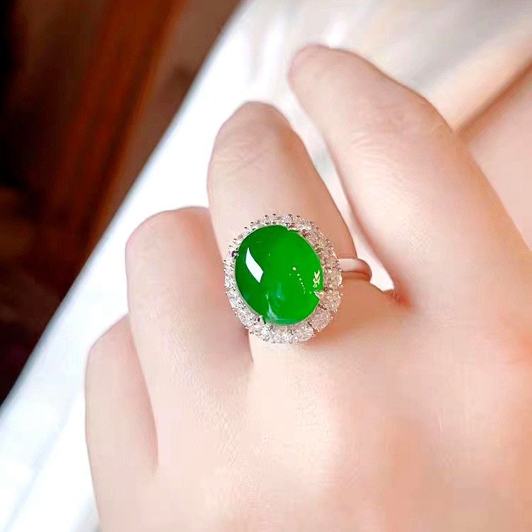 满阳绿翡翠戒指吊坠老坑正品冰种蛋面玉坠女款-阿里巴巴