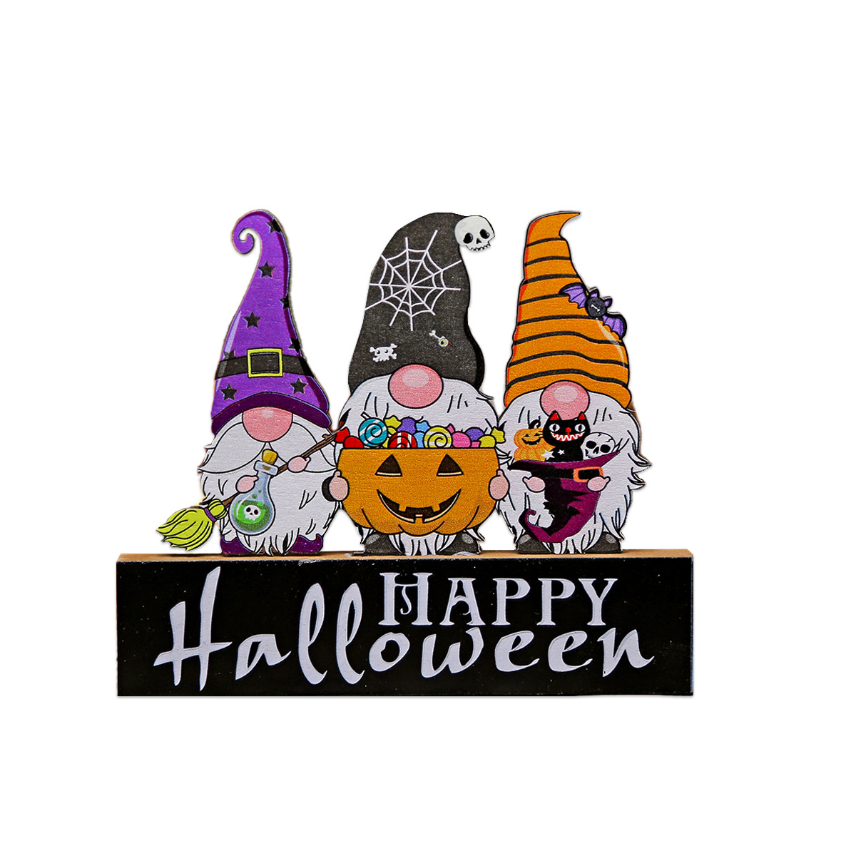 Halloween Scene Setting Props Pumpkin Ghost Wooden Ornament Ghost Festival Party Desktop Dress up Ornament Cross-Border